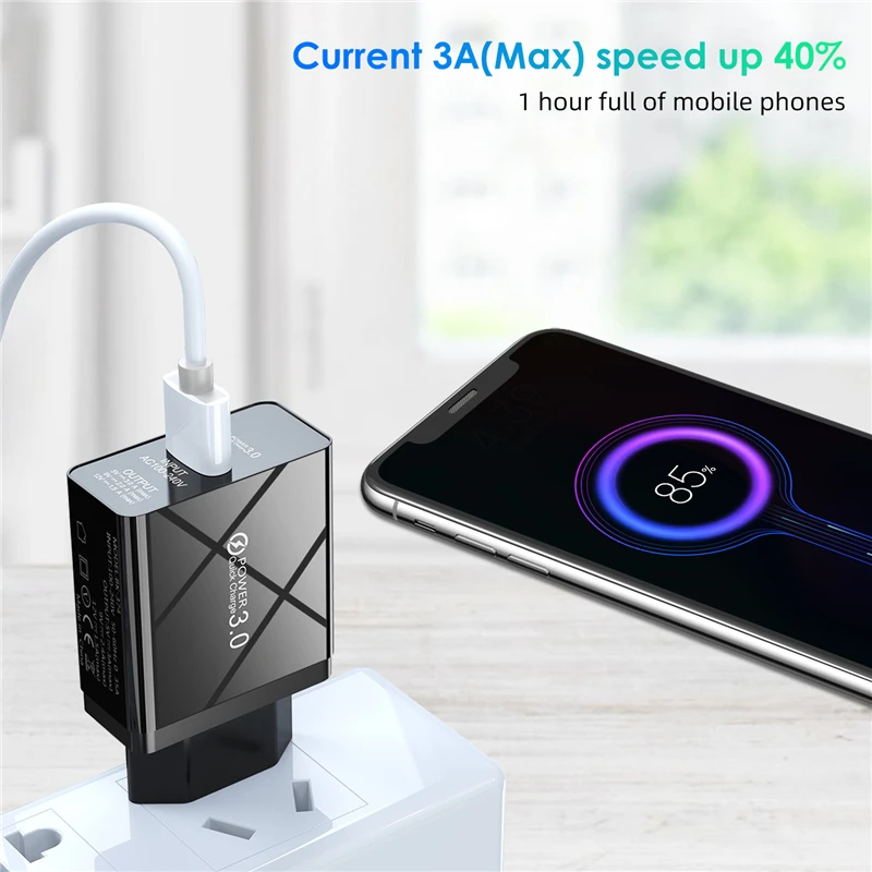 Быстрое зарядное устройство Lovebay 3 0 USB мобильный телефон 18 Вт европейская вилка