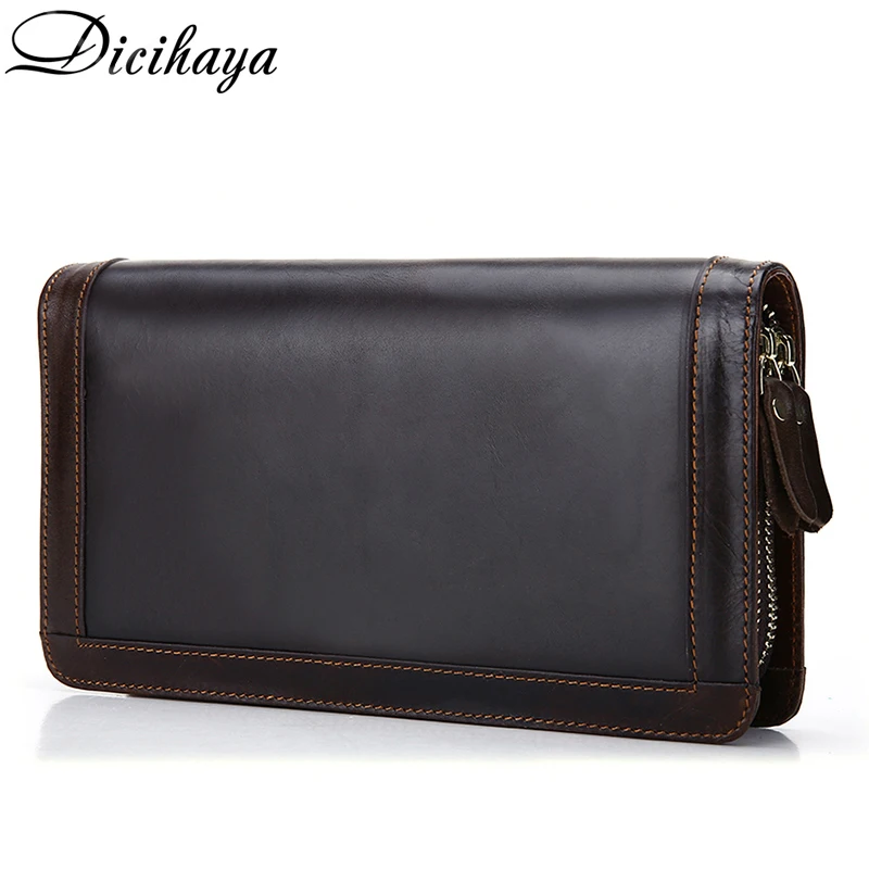 

Dicihaya Wallets With Coin Pocket Long Zipper Coin Purse for Men Clutch Business Male Wallet Double Zipper Vintage Large Wallet