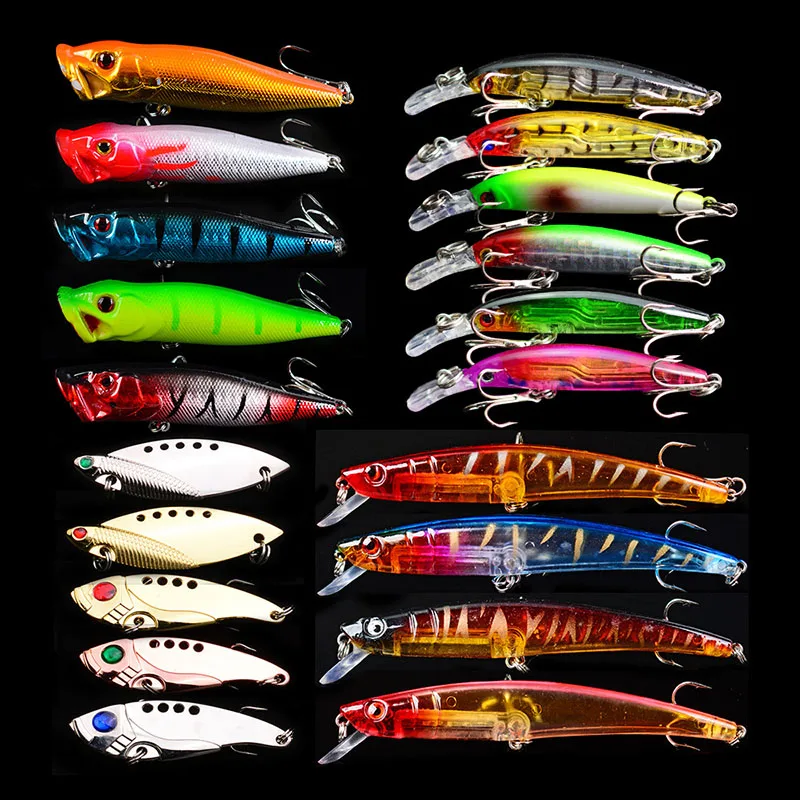 

Bionic Anti-corrosion Plastic Fishing Mixed Lure Sets Artificial 20 PCS/Lot 270G High Quality Fishing Lure Hard Bait Sets