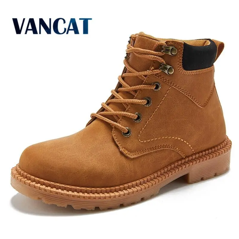 Новинка 2019 года модные мужские кожаные ботинки сезон осень-зима удобные в