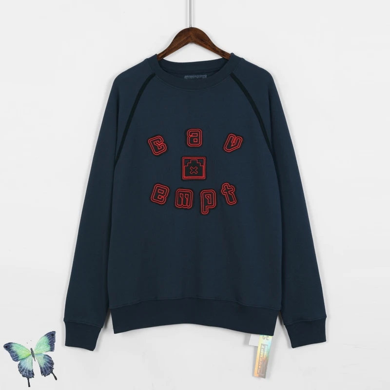 

Cavempt Letter Logo Embroidered Batik Drop Sweatshirt Men Women Fashion Cotton Sweatshirts CAV EMPT High Quality Loose Pullover