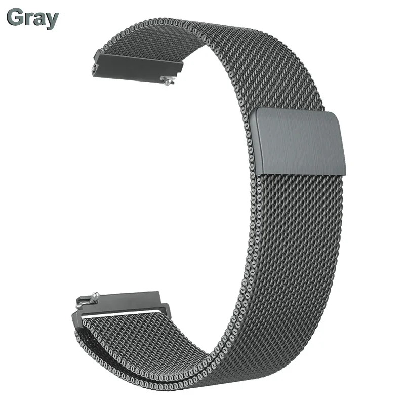 Gray 20 мм миланские ремешки для часов samsung galaxy watch Active 2 браслет умный спортивный ремешок для samsung galaxy watch 42 мм ремешок для часов - Цвет: Gray