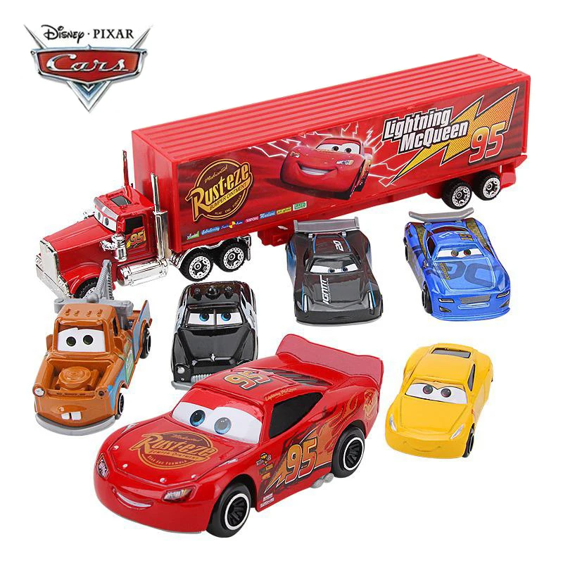6pcs/set Disney Pixar Car 3 Uncle Truck Toy Car Set Lightning Mcqueen Jackson Storm Diecast Car Model Toys For Children's
