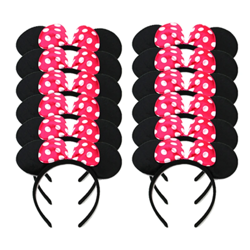 1 Милые детские аксессуары для волос для девочек с бантиками и ушками Микки Мауса; повязка на голову для мальчиков; Рождественский ободок для дня рождения; 10 шт./лот - Цвет: 1