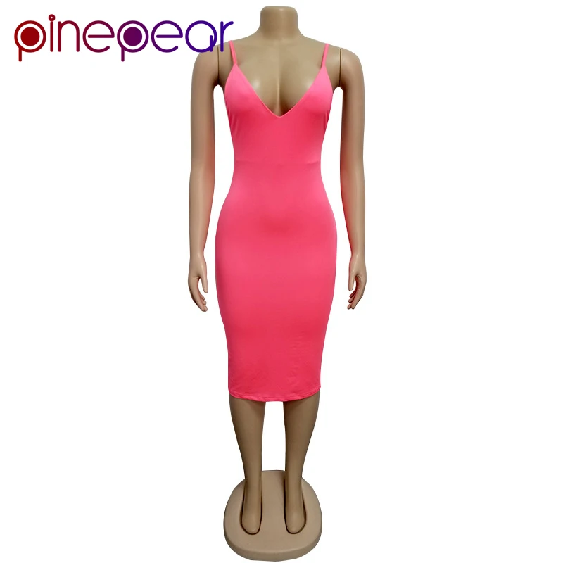 Женское плиссированное платье на тонких бретельках ФЛУОРЕСЦЕНТНОЕ розовое с