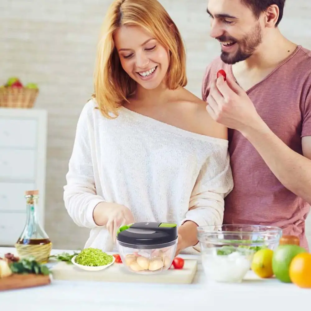 

Manual food chopper food processor vegetable and fruit meat chopper shredder garlic onion chopper gadget kitchen supplies ZD