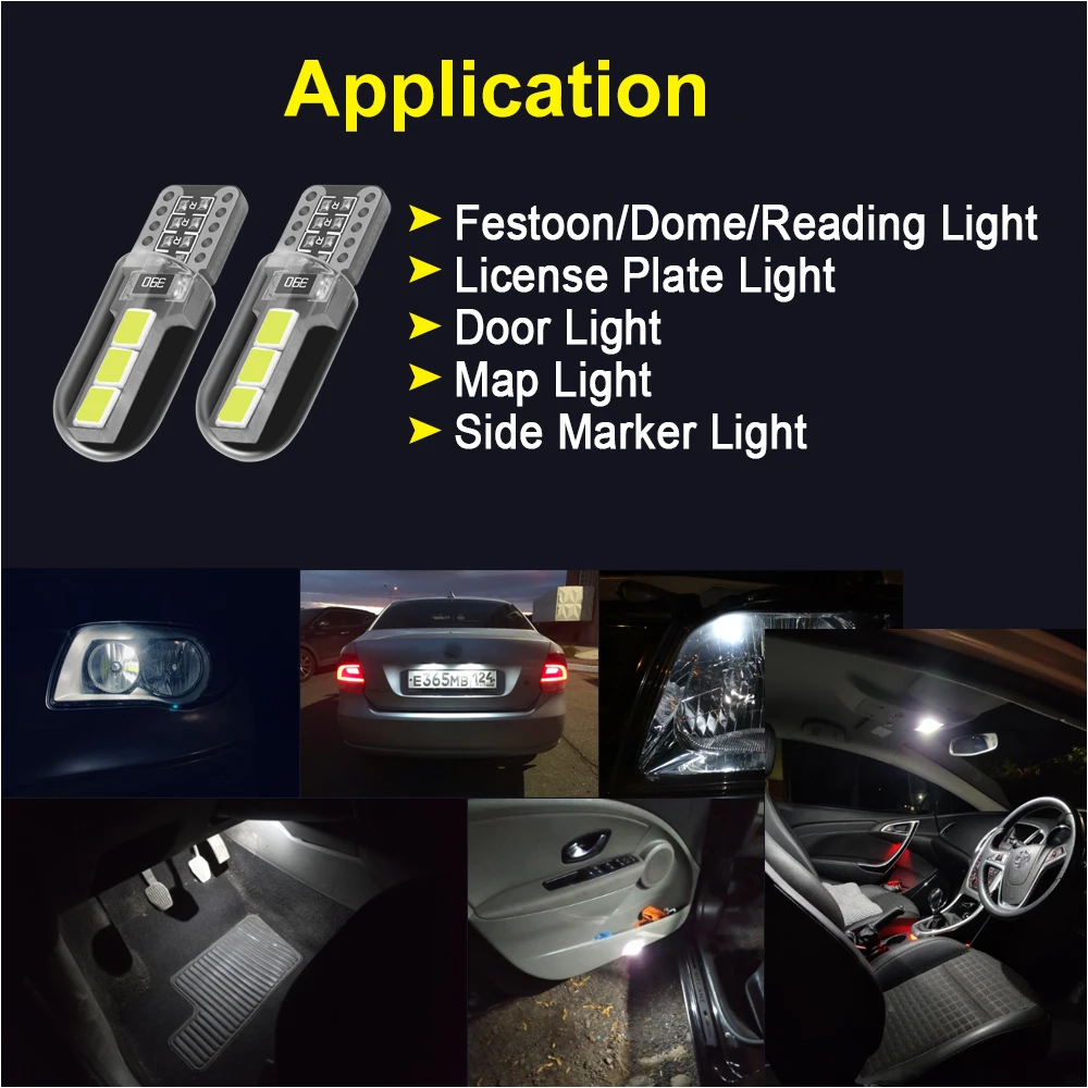 2Pcs T10 lamp W5W Marker Clearance Lights For Opel Agila Zafira Vectra Astra Canbus Car LED Parking bulb | Автомобили и мотоциклы