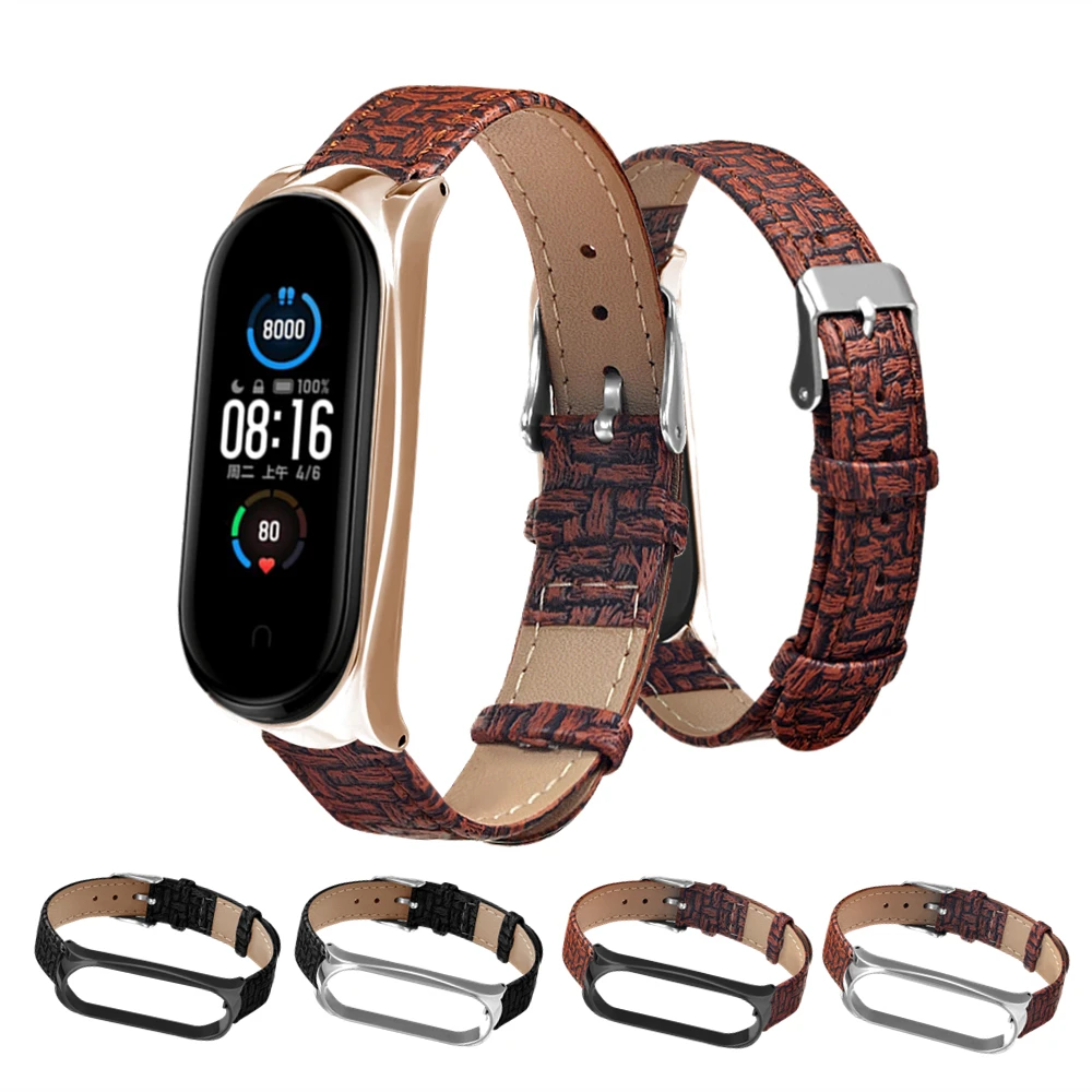 

Ремешок кожаный для Xiaomi Mi Band 5/5, браслет с Nfc для Mi Band 5, аксессуары для смарт-часов