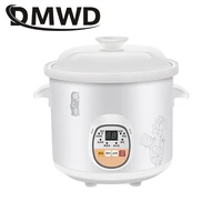 dmwd 1 5l electric mini slow cooker stew soup porridge health pot time control ceramic baby food cooking machine meal steamer eu