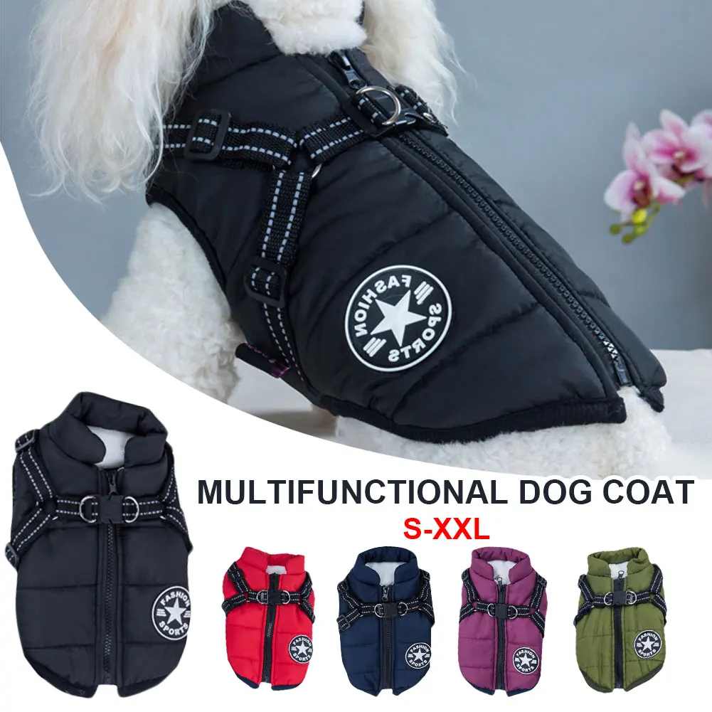 Pet Dog Winter Coat Small Dog Clothes Warm Dog Jacket Puppy Outfit Dog Coat Clothing For Dogs for Hiking Camping with Zipper