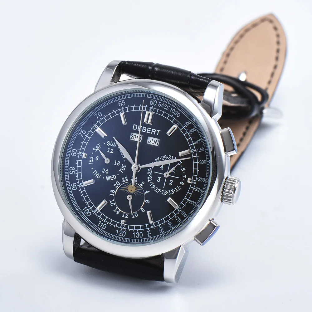 Мужские часы 42 мм с морской чайкой автоматические механические фазой Луны