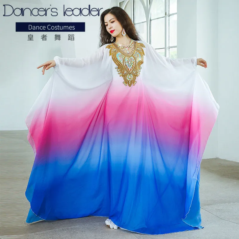 

Belly Dancer Gradient Color Waist-shaped Robe Adult Elegant Stage Competition Performance Costume