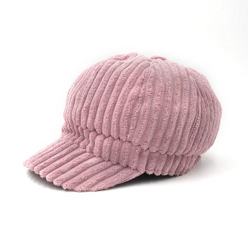 Осенне-зимние шапки для женщин однотонные Восьмиугольные газетчика мужчин и