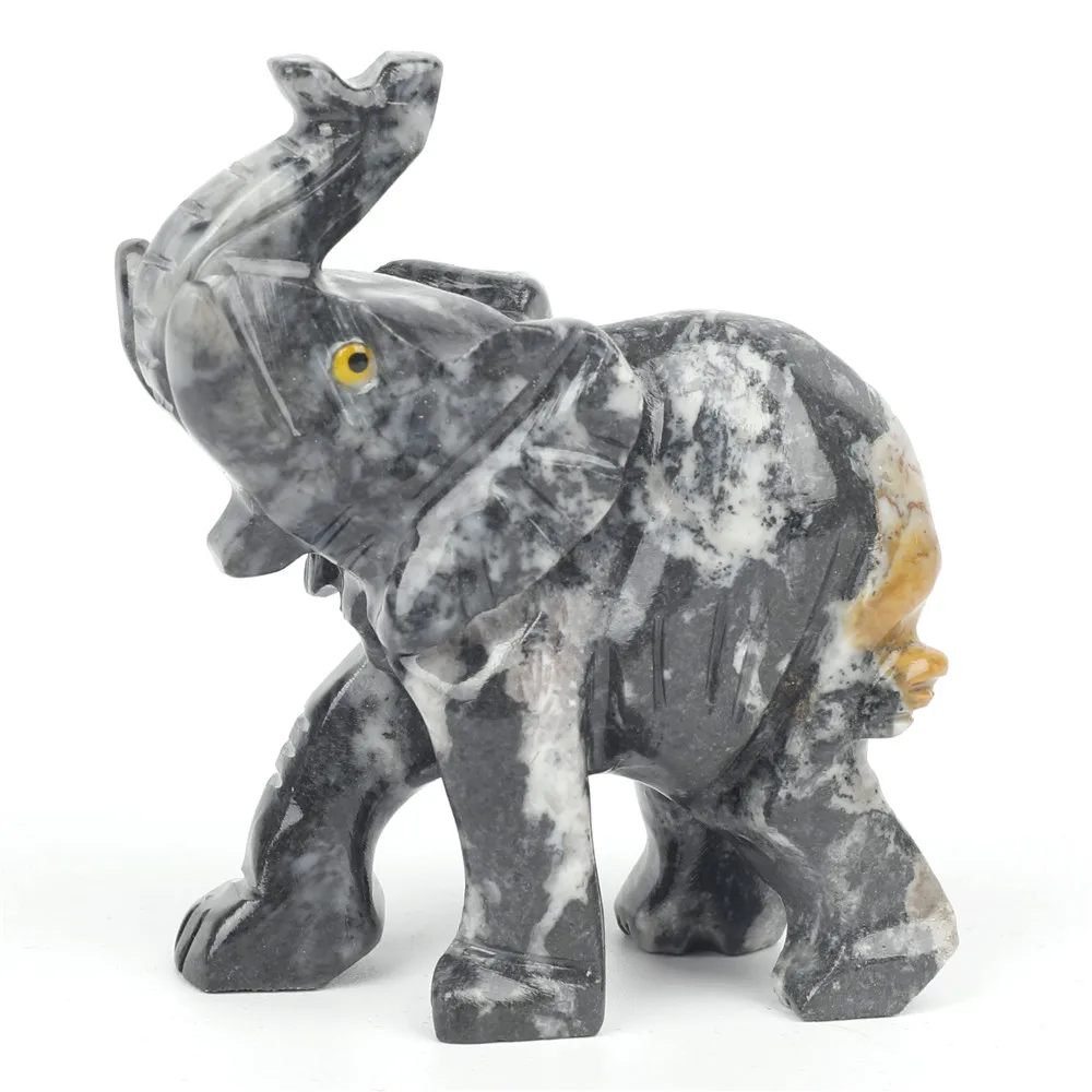 

1pcs Natural Elephant Shape Soapstone Stones Home Decor Decoration
