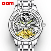 dom mens fashion watches top brand luxury skeleton watch waterproof men sport automatic mechanical wristwatch m 1300d 7m
