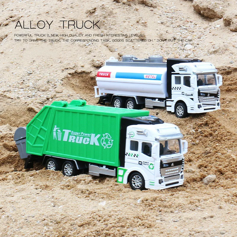 Мини-мусоровоз в масштабе 1:48 литой и игрушечный автомобиль модель