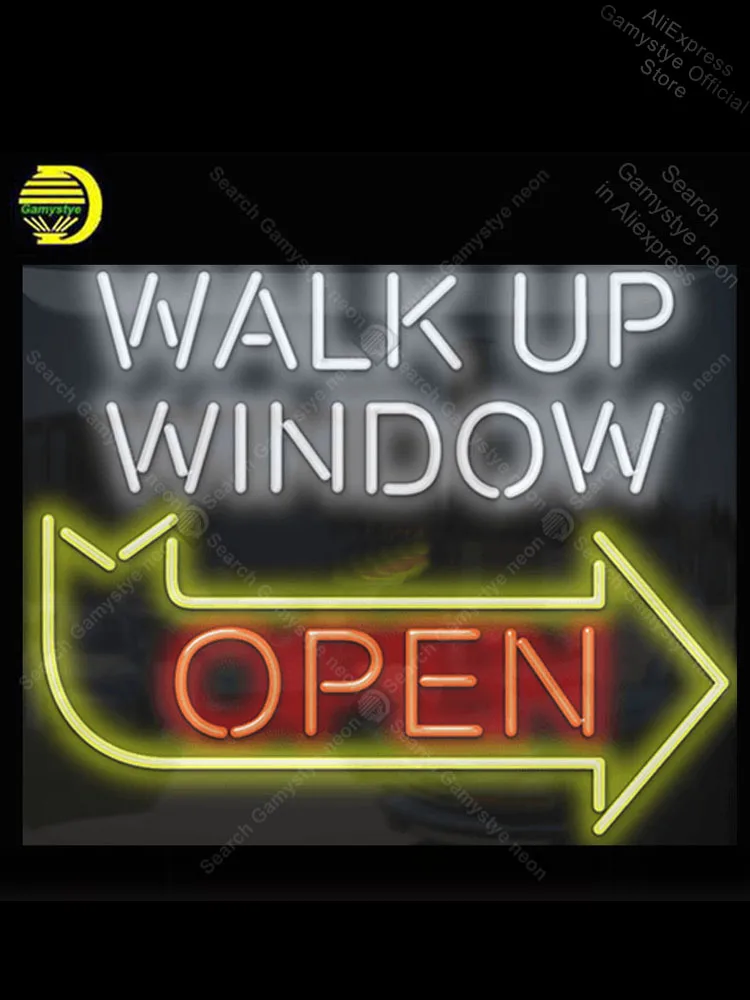 

CUSTOM Neon Sign Walk Up Window Open Light Glass Neon Sign Pub Garage neon sign letters Pet Shop Sign Windows Garage Wall Sign