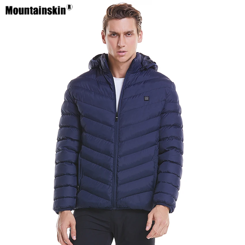 Mountainskin зимняя мужская куртка для походов с капюшоном USB подогревом спорта на