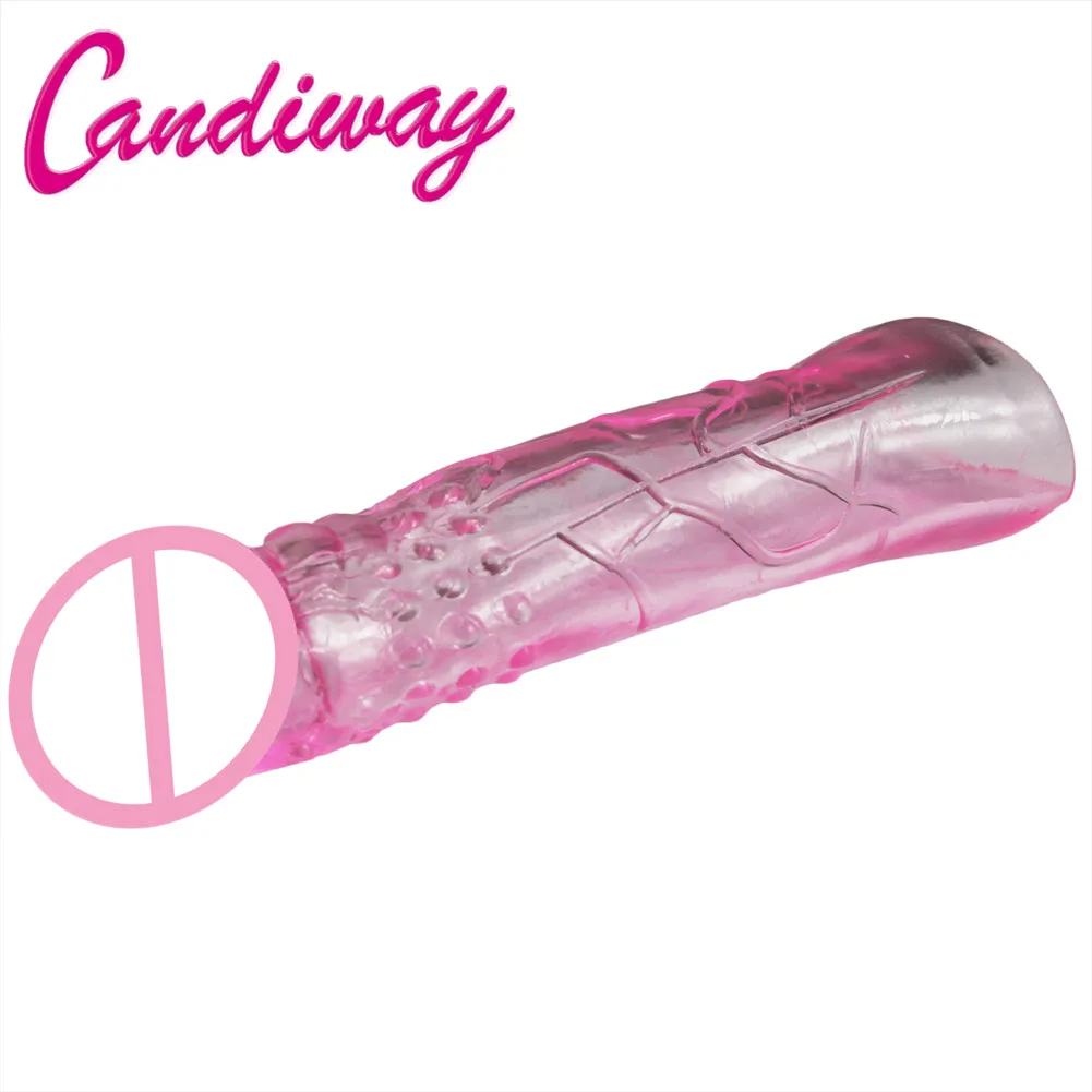 Кандивей Огромный кристально-реалистичный пенис, многоразовый задерживающий презерватив, стимулятор клитора, секс-игрушки для взрослых для мужчин и женщин, 1 шт.