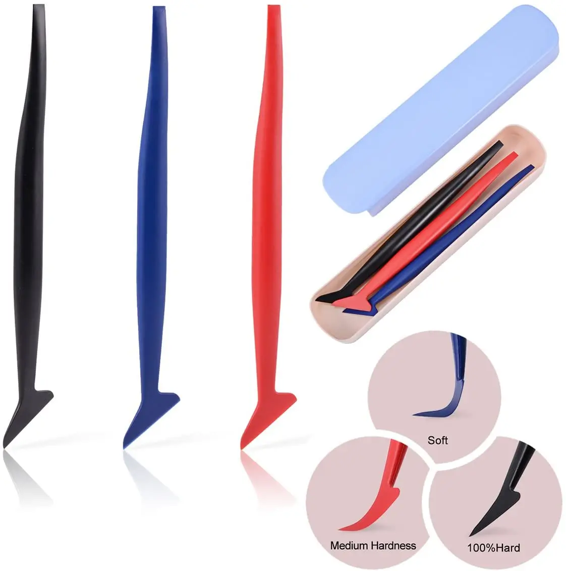 

3 In 1 Micro-Squeegee Vinyl Wrap Graphic Application Tucking Molding Tools for Apply Film into The Smallest Gaps