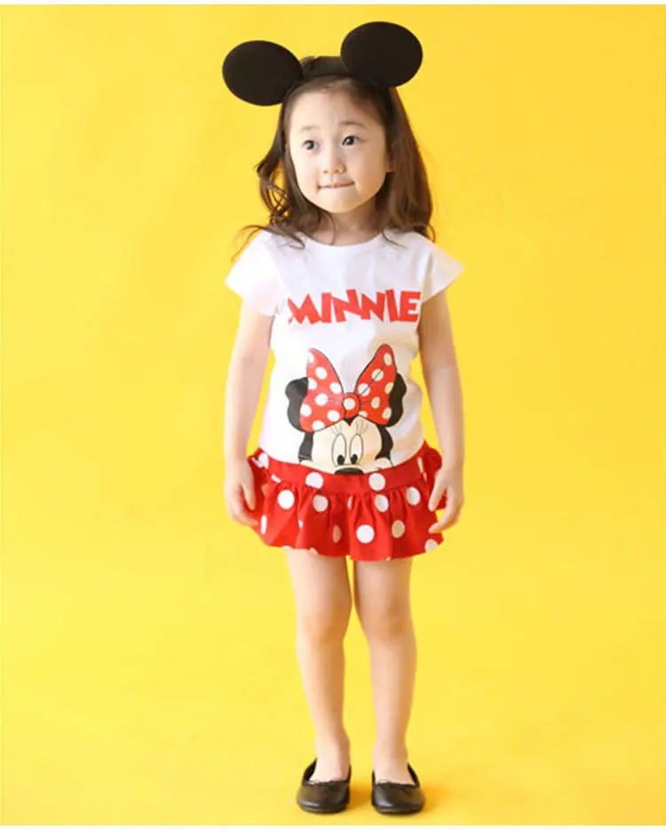 Одежда для маленьких девочек Disney набор Минни одежда мальчиков с Микки Маусом
