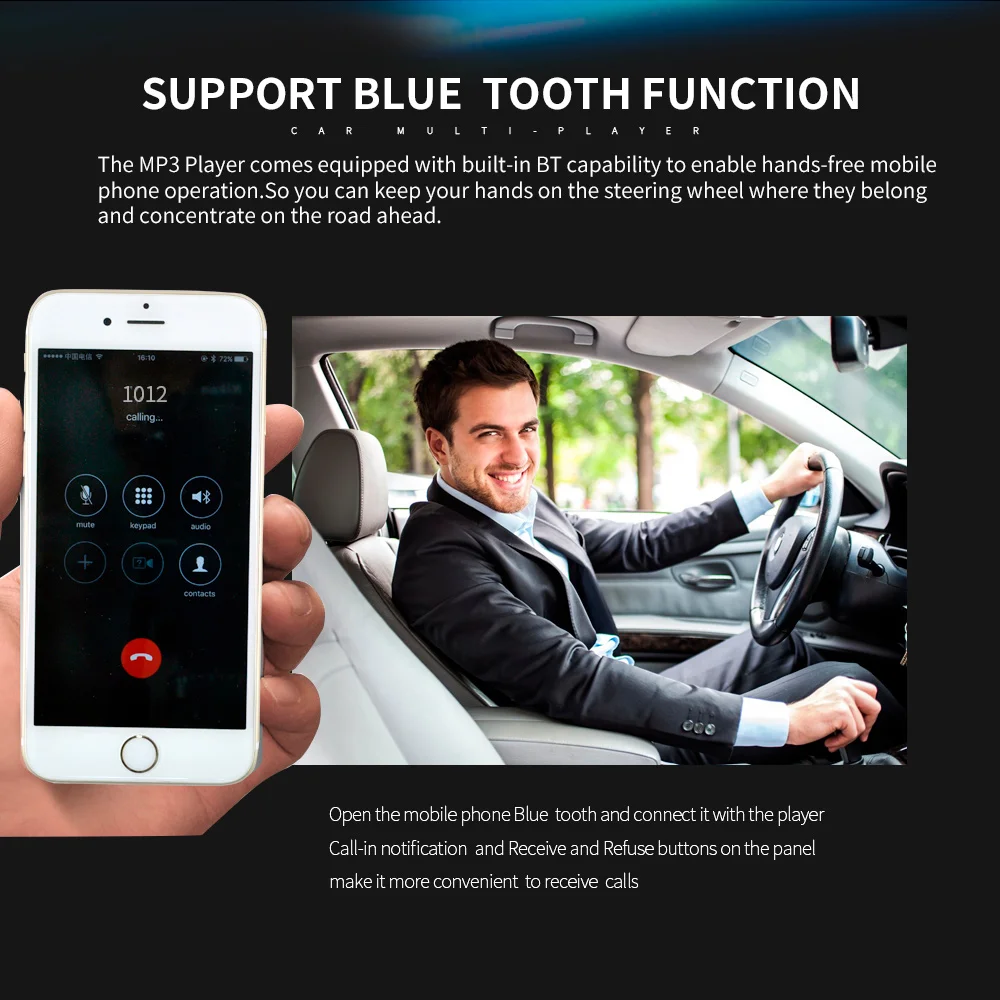 Автомобиль Радио стерео проигрыватель Bluetooth телефона AUX-IN MP3 FM/USB/1 Din/пульт дистанционного управления 12 В Прокат Авто Аудио распродажа Новинка