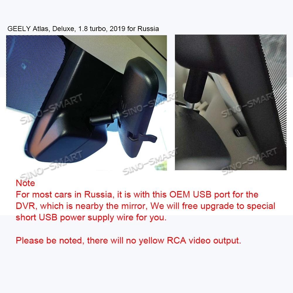 $407.72 SINOSMART Sony IMX323 1080P Wifi Car DVR Dash Digital Video Recorder for GEELY Atlas General Model 2016 4WD APP Control USB Port