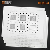amaoe hu1 hu2 hu3 hu4 bga reballing stencil template for hi cpu ram ic chip 6260 3670 hi3680 3650 3660 3630 6250 6290 3690 9500