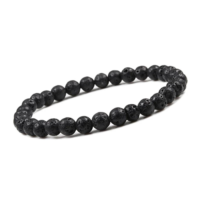 Женский и мужской браслет из натурального камня матовый бирюзы вулканической