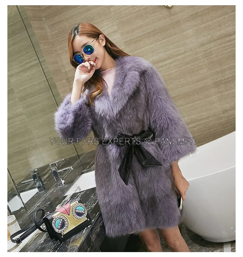 Горячая Распродажа корейская мода женское теплое пальто из натурального Лисьего