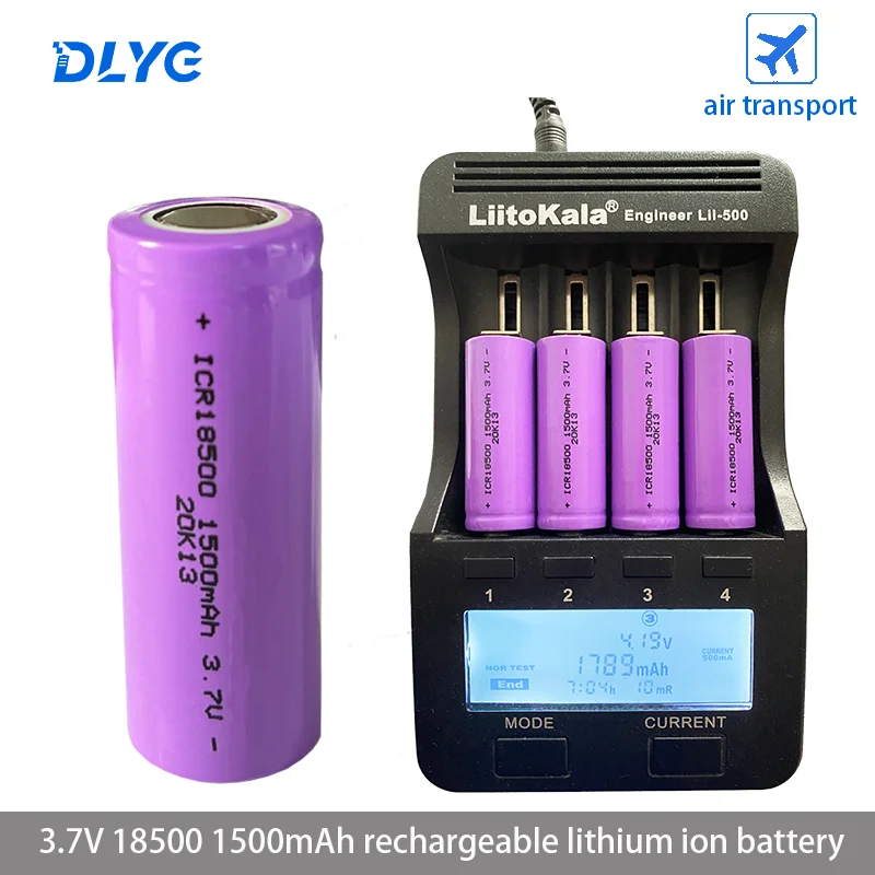 

18500 3.7V 1500mAh rechargeable power lithium ion battery10Adischarge suitable for strong light flashlight razor clipper battery