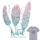 Термонаклейки с разноцветными перьями, 21 х17 см