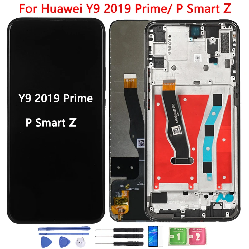 

Original P Smart Z LCD For Huawei Y9 2019 Prime LCD Display With Frame STK-LX1 Touch Screen Digitizer Assembly 6.59 inch LCD