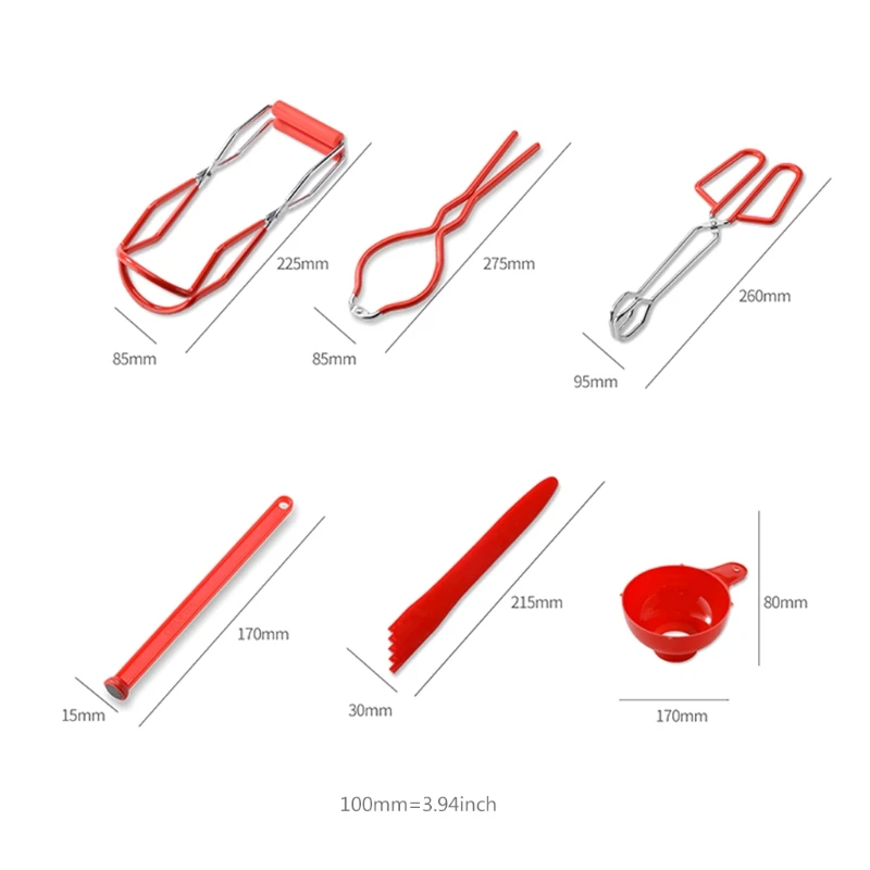 

Canning Kit Can Funnel,Jar Lifter/Wrench,Lid Lifter,Canning Tongs,Bubble Popper