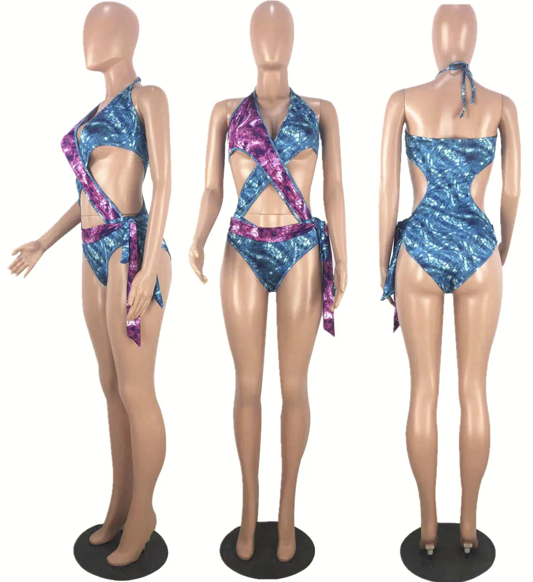

New Sports Triangle Swimsuit Sexy European and American One-Piece Bikini