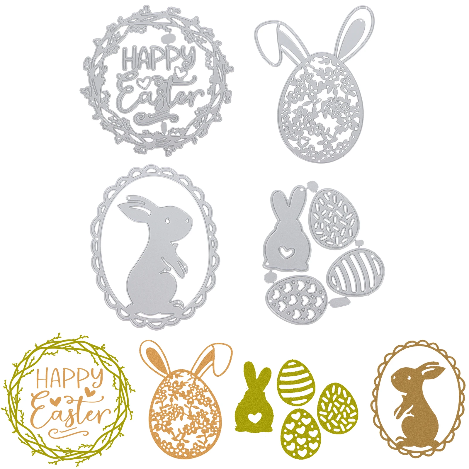 

4 шт. пасхальные Вырубные штампы, формы для пасхальных ножей, вырубные металлические шаблоны, инструменты