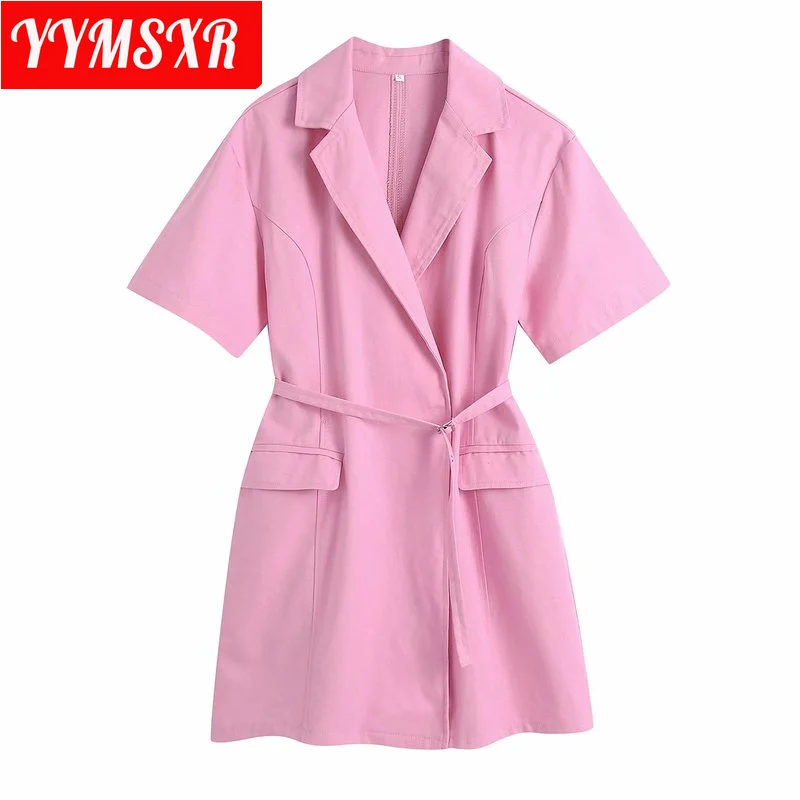 

Women's Suit Jacket Look Thin Temperament All-match Slim Mid-length Female Top Pink Casual Elegant Clothes Coat Office Lady