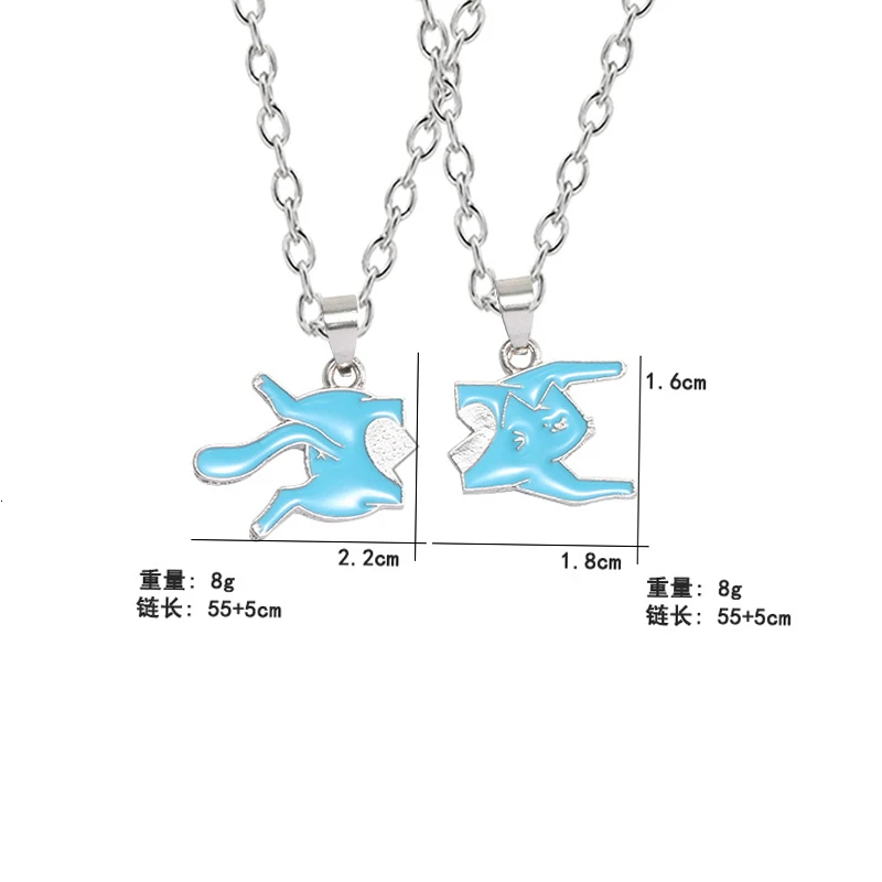 Ожерелье лучших друзей милая синяя подвеска в форме кота и сердца колье-чокер