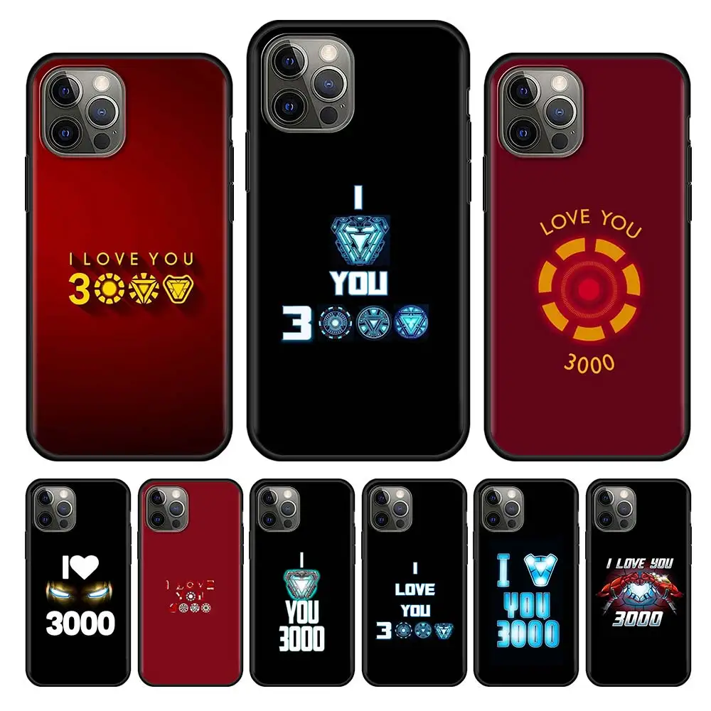

Soft Casing Iron Man I Love You 3000 For Apple iPhone 11 13 12 Pro Max Case XR X XS 8 7 6 6S Plus 5 5S SE 2020 Black Phone Cover