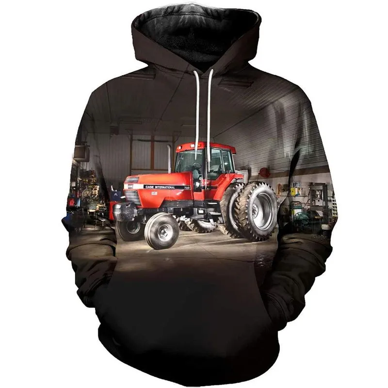 

3D overall printing in fashionable shirt and shorts tractor new Hoodie zipper Sweatshirt