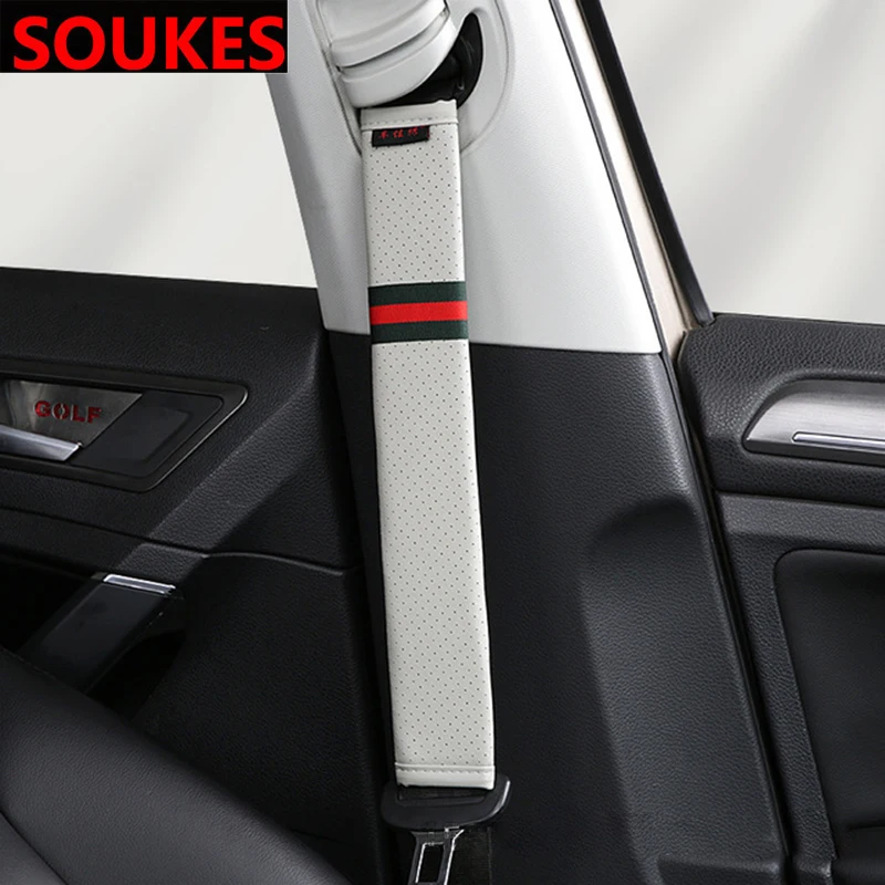 2 шт. кожаный чехол для автомобильного ремня безопасности Renault Megane 3 Duster VW Touran Passat B6