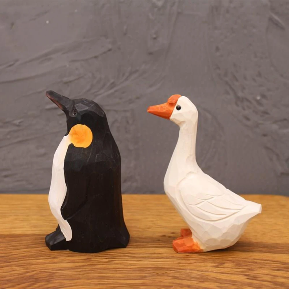 Искусственная резьба деревянный Пингвин идеальный подарок Миниатюрные модели