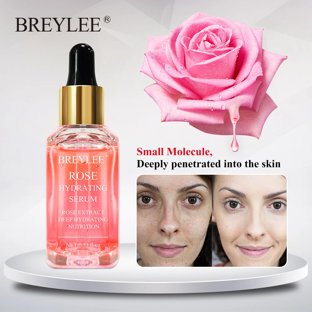 

BREYLEE Rose Hydrating Moisturizing Face Serum Nourishing Whiten Anti-Aging Facial Essence Brighten Repair Dry Rough Skin Care