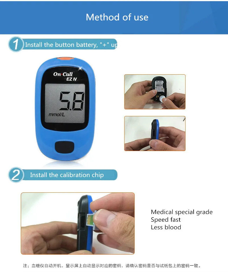 По вызову EZ IV глюкометр mmol/L бытовой тестер уровня сахара в крови система мониторинга глюкозы для диабетиков с полосками