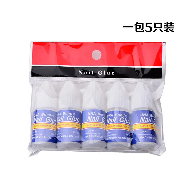 

5pcs/bag Fast Drying Nail Art Glue Tips Glitter UV Acrylic Rhinestones Decorations Nail Glue False Tip Manicure Tool 3g