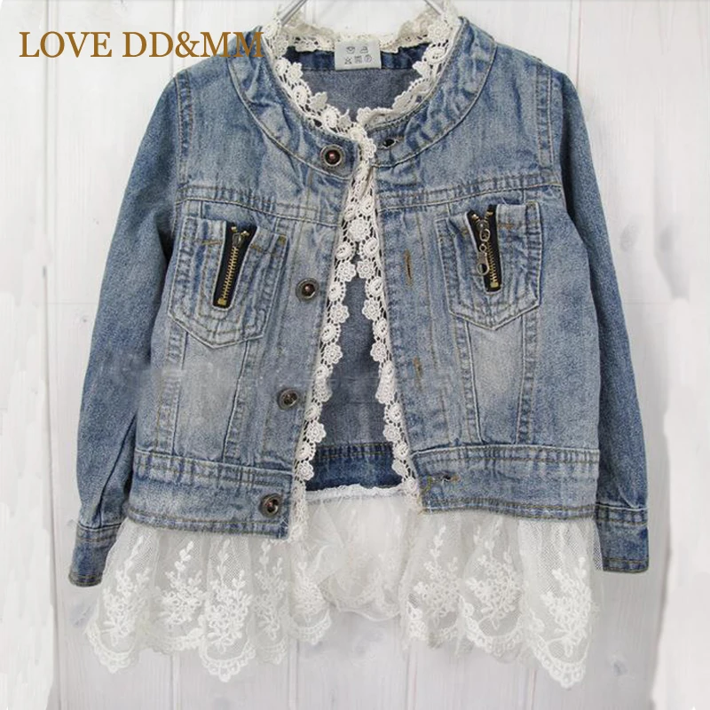 Детская джинсовая куртка LOVE DD &amp MM с кружевным украшением | одежда и обувь
