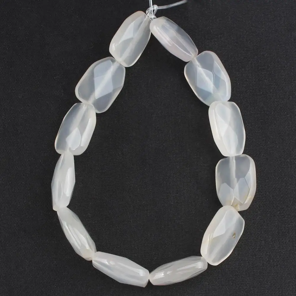 White Agate 12*16 мм граненые бусины натуральная бирюза унакит Индия Агаты кварцевые бусины из нефрита для самостоятельного изготовления ювелирных изделий серьги шпильки браслет 7,5'' - Цвет: White Agate