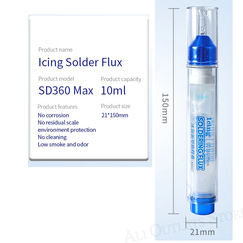 Паста MECHANIC SD360 Fiux + Толкатель P08 для усиления прозрачная неочищенная паяльная