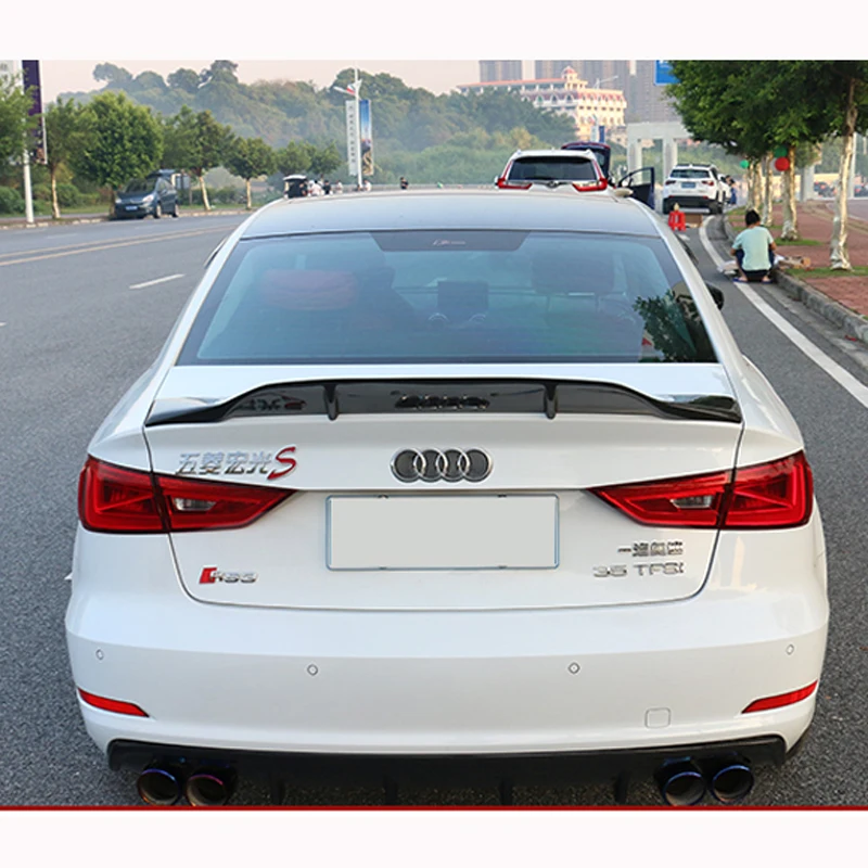 

For Audi A3 S3 RS3 2014 - 2018 High Quality R Carbon Fiber Rear Roof Spoiler Wing Trunk Lip Boot Cover Car Styling
