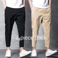 mens ankle length pants casual student korean loose harlem trendtwo pieceselastic trousersfashion menspencil pants4xl